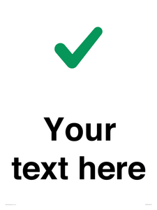 Custom plain background, green tick sign